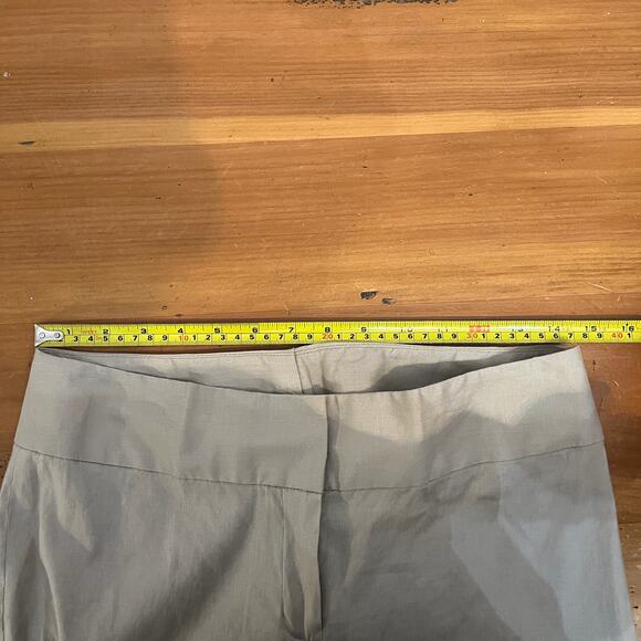 Morning Lady Women's Straight Leg Beige Linen Blend Zip Up Pants Size 6 - Picture 7 of 7